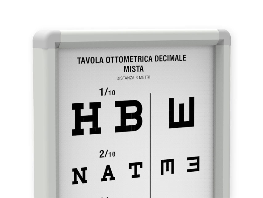 Ottotipo non luminoso decimale misto - 3 metri