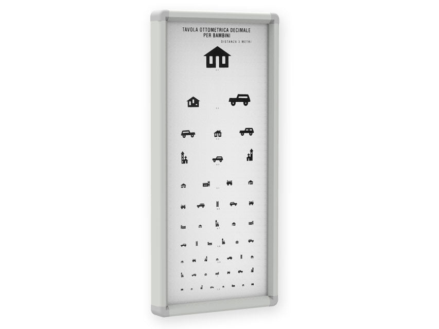 Pediatric non-illuminated eye chart - 3 meters