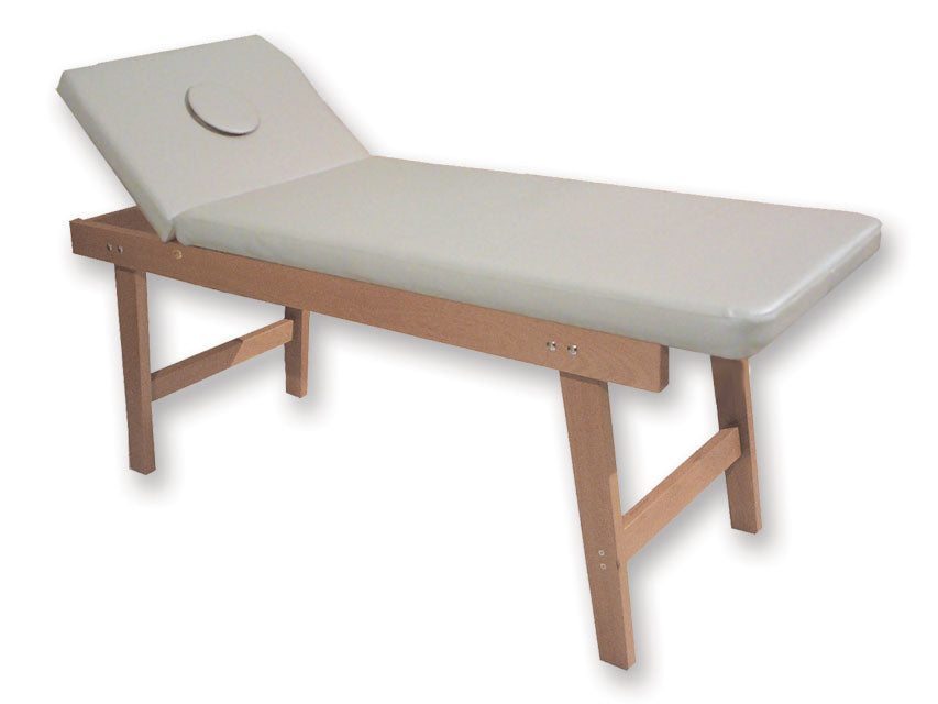 Table médicale en bois massif avec trou - beige