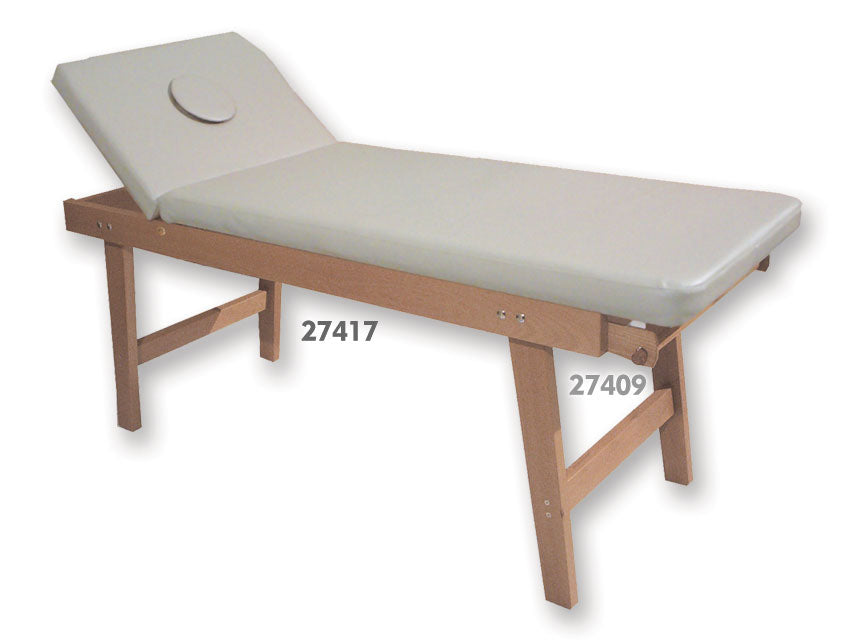 Lettino Medicale in legno massello con foro - beige