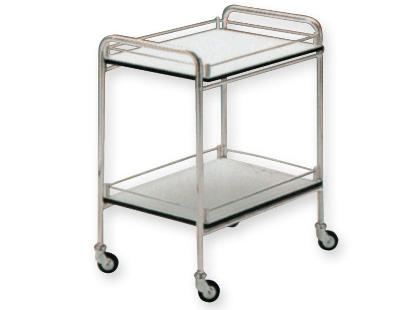 Carrello 2 piani con ringhiera - 60x40xh 77 cm