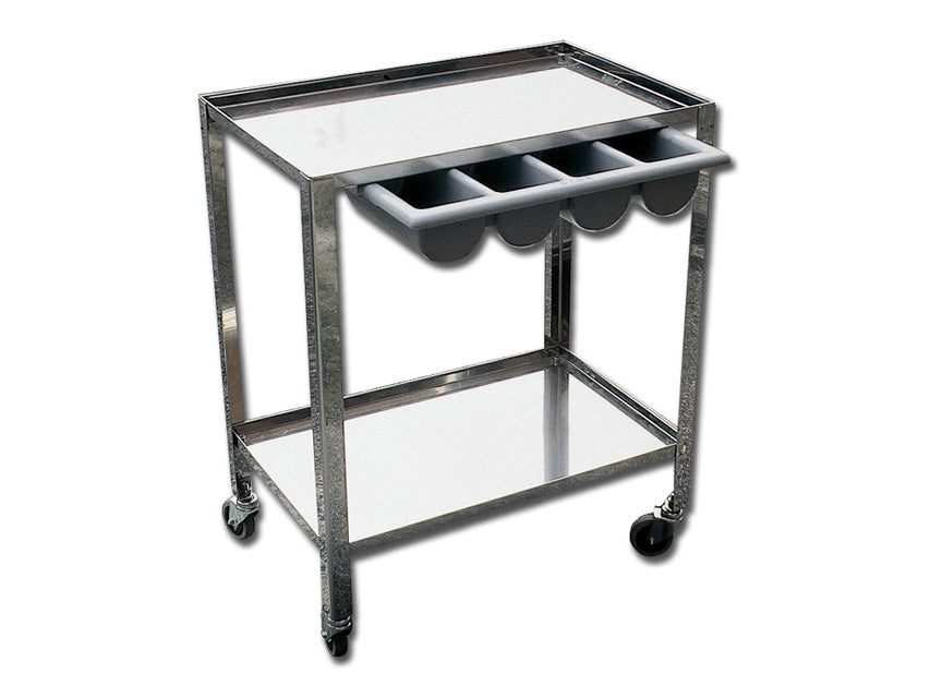 Carrello in acciaio inox AISI 304 con cassetto in plastica