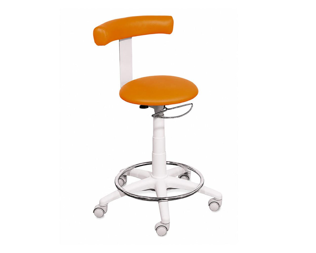 Tabouret avec dossier et repose-pieds