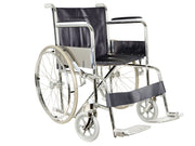 Carrozzina pieghevole standar seduta 46 cm - tessuto blu