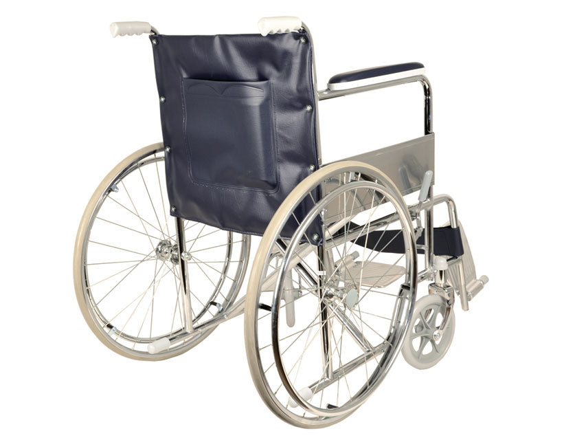 Carrozzina pieghevole standar seduta 46 cm - tessuto blu