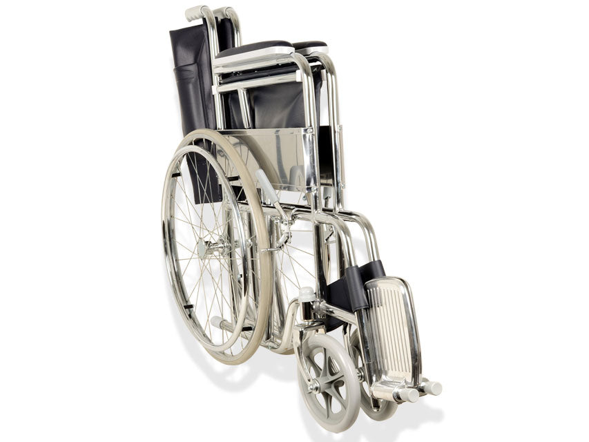 Carrozzina pieghevole standar seduta 46 cm - tessuto blu