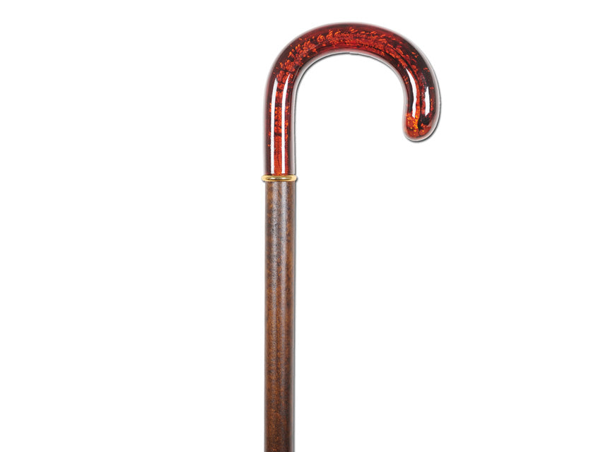 Bastone sintetico - manico curvo stile ambra - 1 pz.