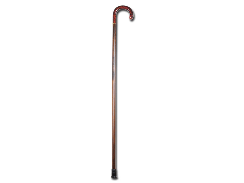 Bastone sintetico - manico curvo stile ambra - 1 pz.