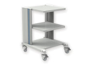 Chariot en aluminium et ABS avec passe-câbles - 2 étagères