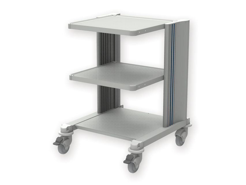 Chariot en aluminium et ABS avec passe-câbles - 2 étagères