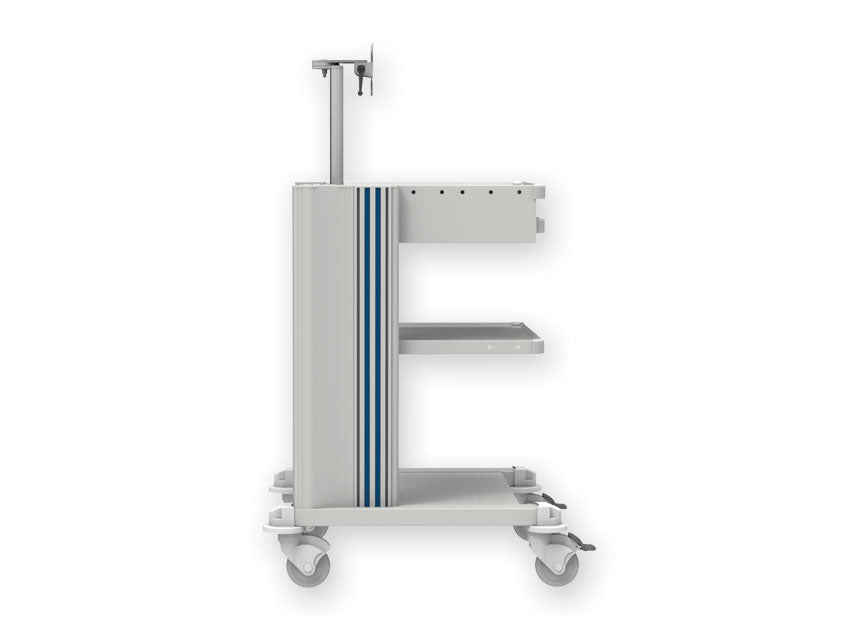 Carrello pro - 2 ripiani, tastiera, supp. Monitor, cassetto