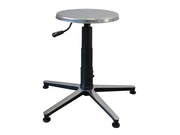 Taburete - asiento de acero inoxidable, base de aluminio con patas