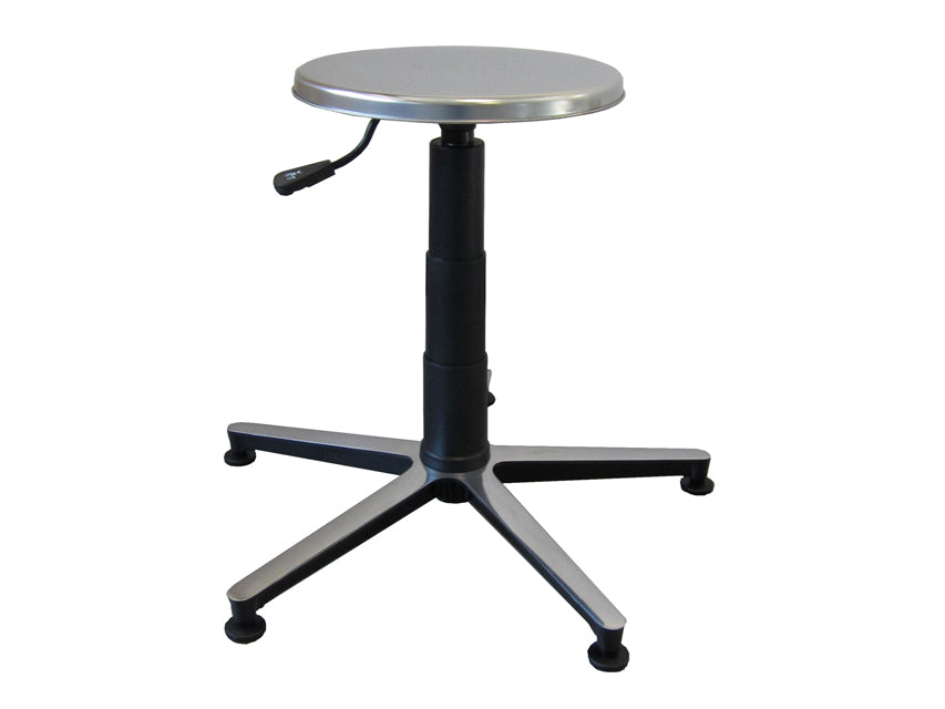 Sgabello - Sedile Inox, Base In Alluminio Con Piedini