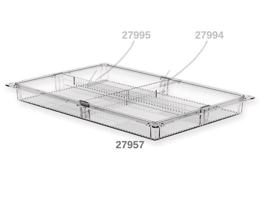 Cassetto iso plastica trasparente 600x400x50 mm - chiuso - 1 pz.