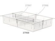 Vassoio in plastica per carrelli ISO trasparente - 600 × 400 × h 100 mm