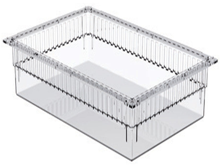 Cassetto ISO plastica trasparente 600×400 aperto