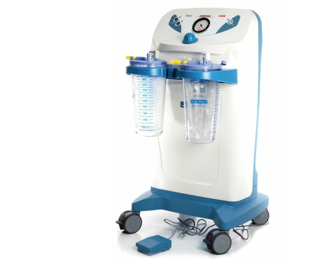 Aspiratore hospi plus mpr 2 vasi da 5 litri 230v + pedale e regolatore di flusso