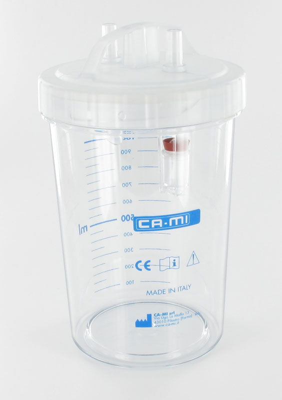 Vaso autoclavabile con coperchio per aspiratore