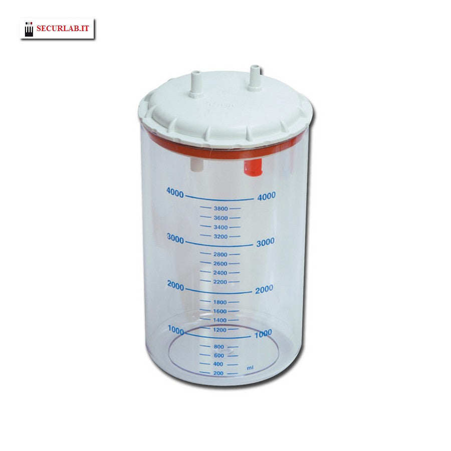 Vaso per aspiratori con coperchio - autoclavabile a 121°C