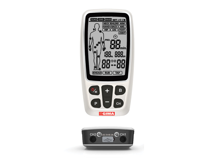 Elettrostimolatore a 2 canali con 60 programmi Gima Care Tens