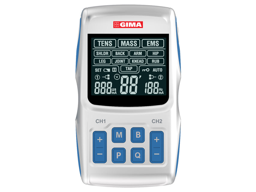 Elettrostimolatore TENS, EMS e massaggio con 36 programmi 2 canali Gima - Care Tens