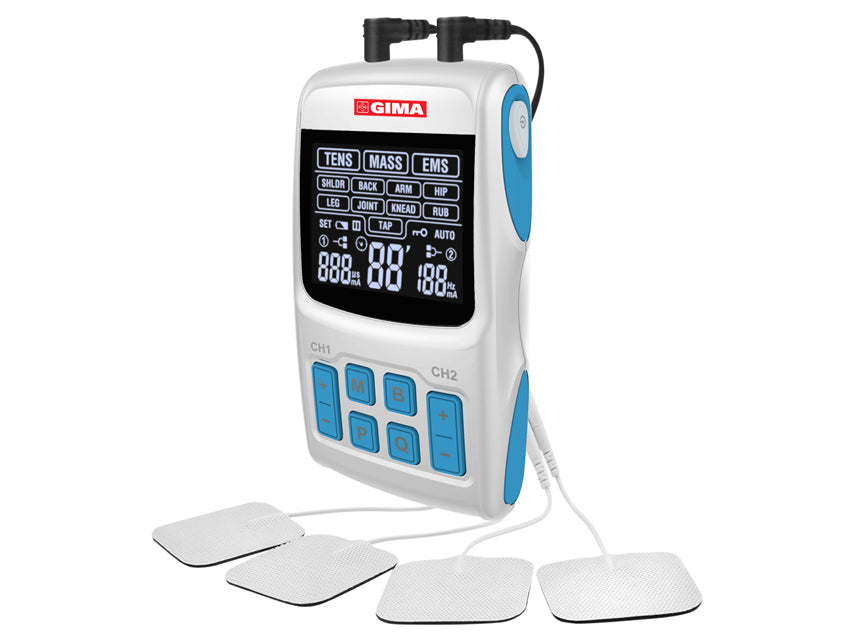 Elettrostimolatore TENS, EMS e massaggio con 36 programmi 2 canali Gima - Care Tens
