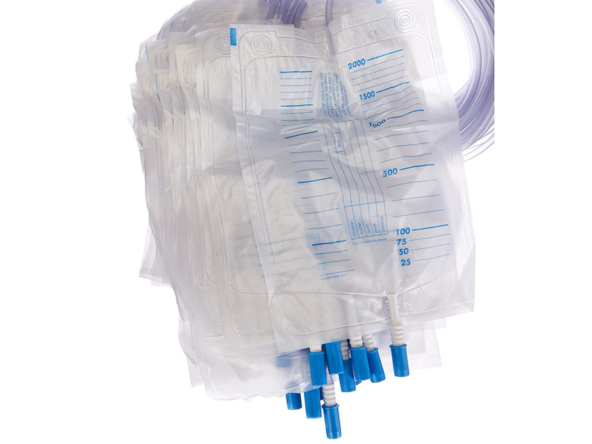 Sacca urine 2000 cc -tubo 90 cm+val. antireflusso. Conf.250 pz.