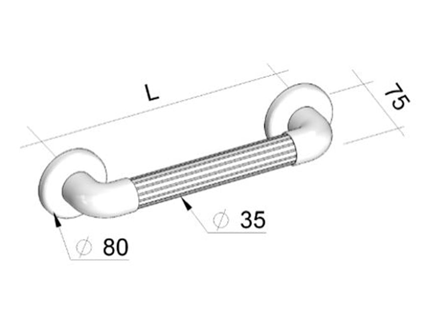 Maniglia a coste in plastica - 45 cm