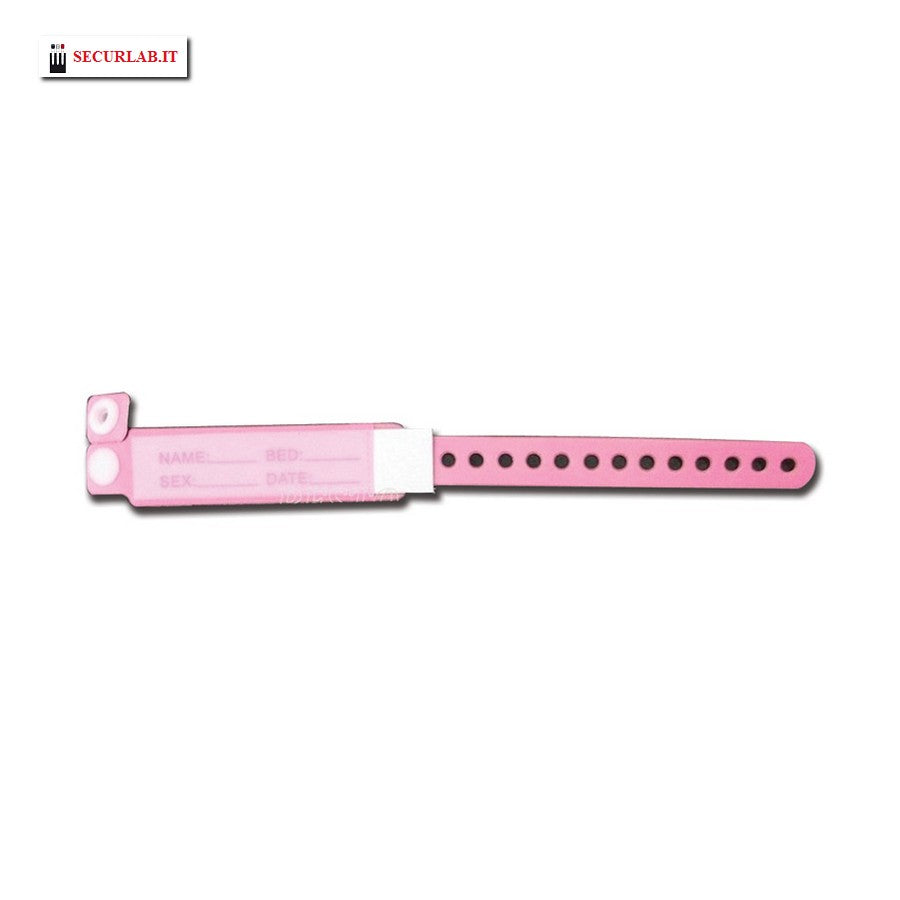 Braccialetto identificativo rosa - neonato - Conf.100 pz.
