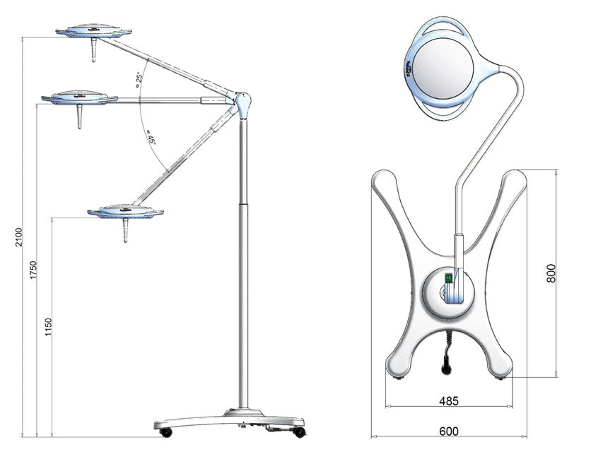 Lampada scialitiche a Led PENTALED 12 - su carrello