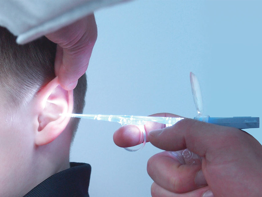 Curette articolate + 1 illuminatore led - conf. 25 pz.
