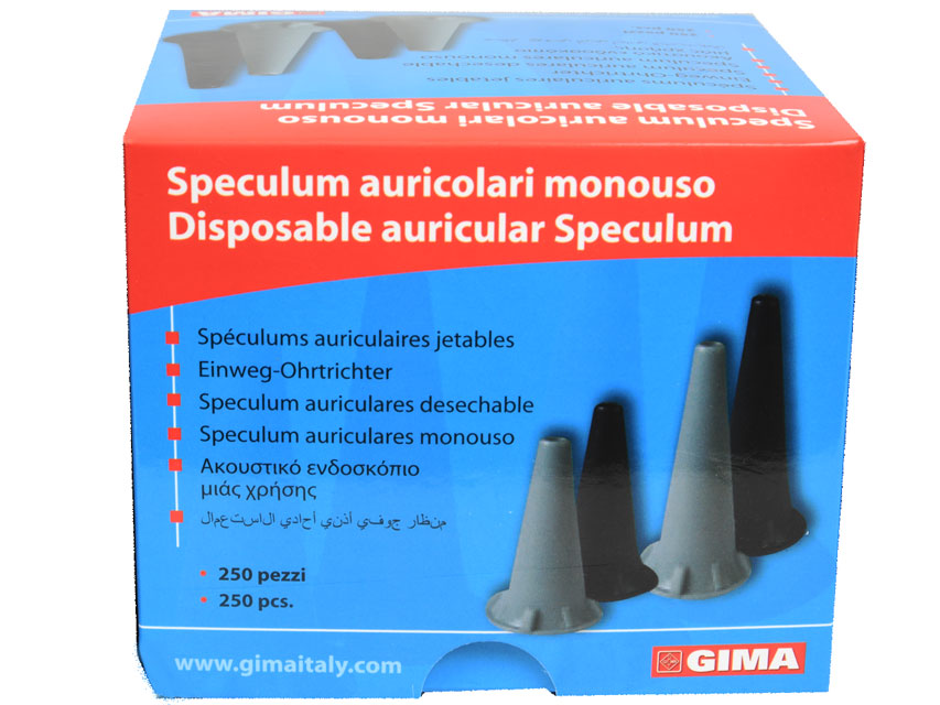 Speculum per otoscopi monouso serie mini diam. 4mm - neri - Conf.250 pz.