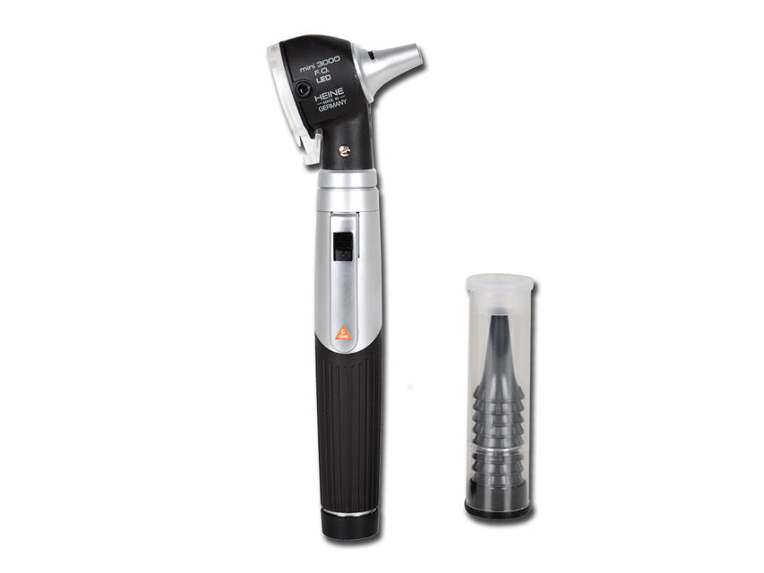 Otoscopio Heine Mini 3000 F.O. LED manico a batterie - 2,5V - nero