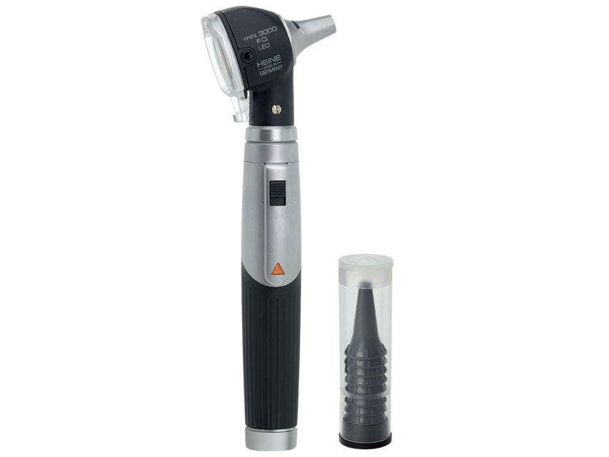 Otoscopio Heine Mini 3000 F.O. LED 2,5V con manico ricaricabile - nero