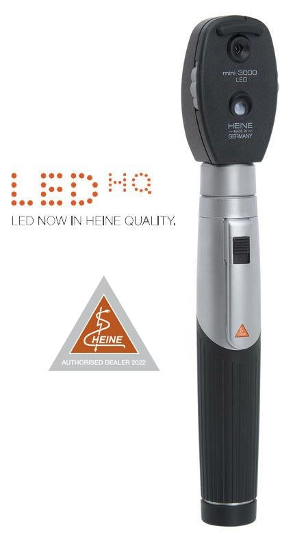 Oftalmoscopio Heine Mini 3000® LED - 2,5V con manico a batterie - nero