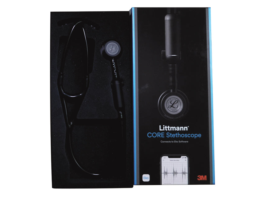 3m littmann stetoscopio core digital - 8572 - nero - finiture arcobaleno brillanti