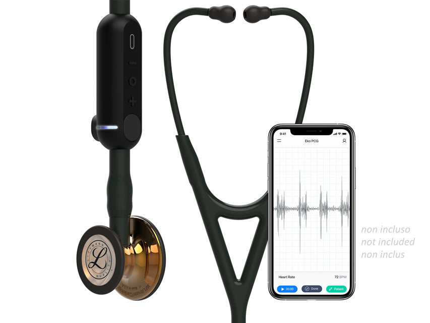 3M Littmann Stetoscopio Core Digital - 8863 - Nero - Finiture Rame Brillante