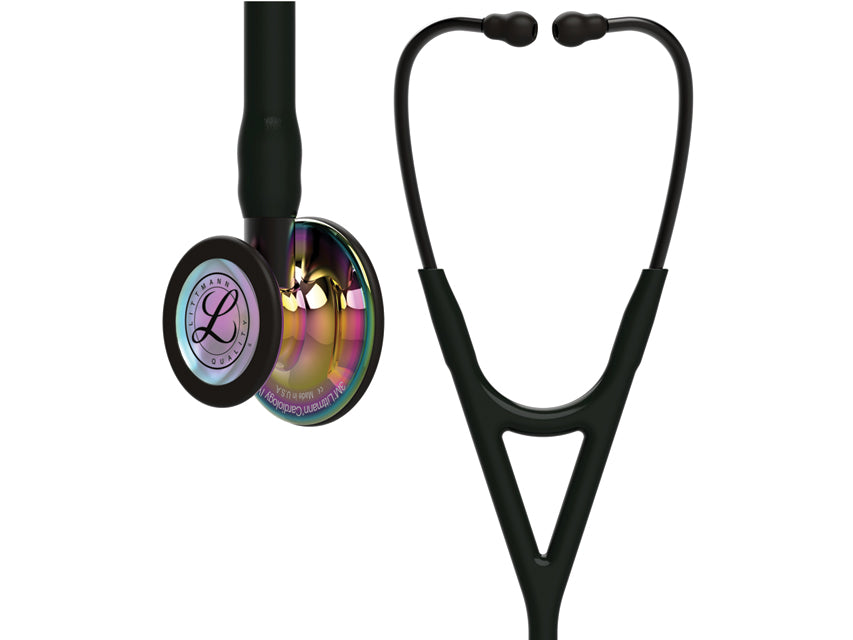 Littmann cardiology iv - 6240 - nero - finiture arcobaleno - 1 pz.