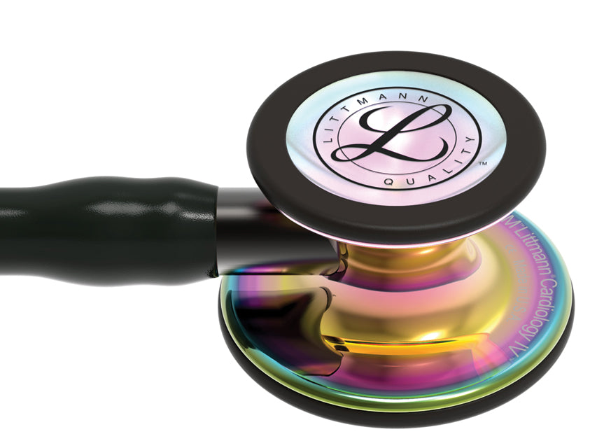 Littmann cardiology iv - 6240 - nero - finiture arcobaleno - 1 pz.