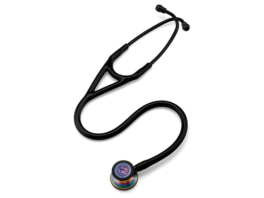 Littmann cardiology iv - 6165 - nero - finiture arcobaleno - 1 pz.