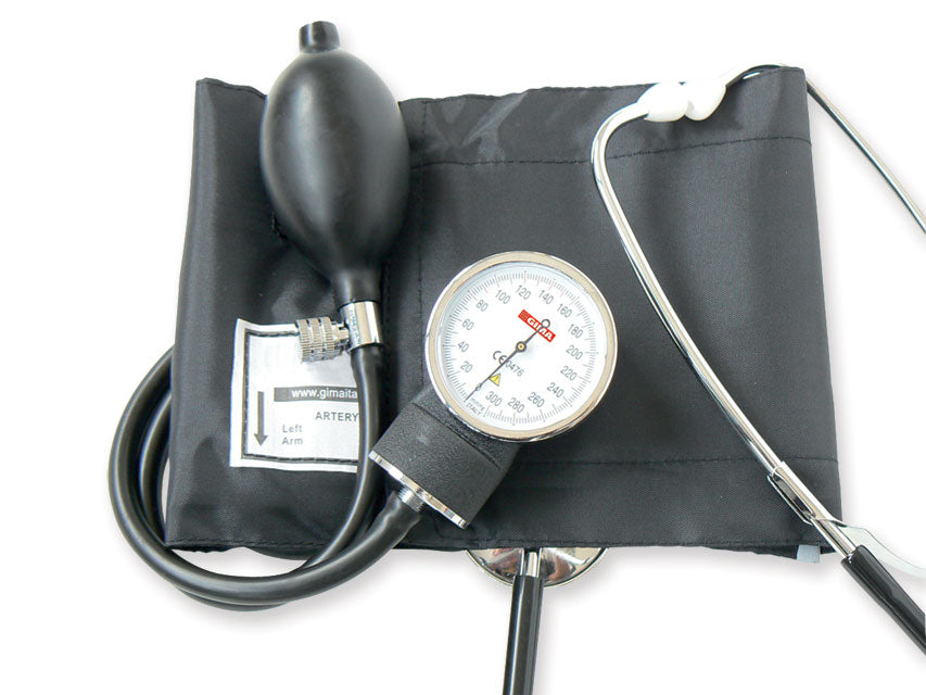 Sphygmomanometer with built-in stethoscope - aneroid