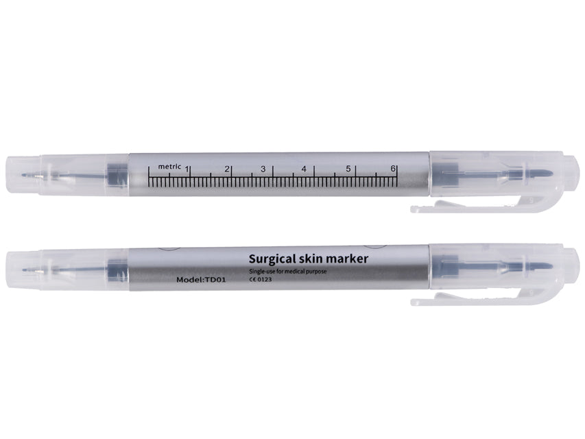 Penna Dermatologica sterile - con righello - doppia punta 0,5 e 1,0 mm