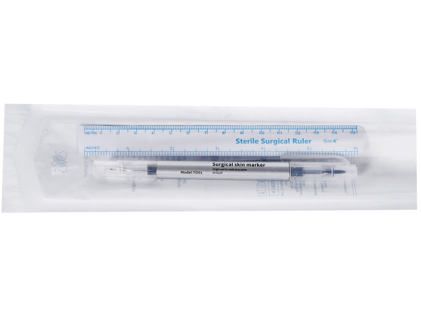 Penna Dermatologica sterile - con righello - doppia punta 0,5 e 1,0 mm