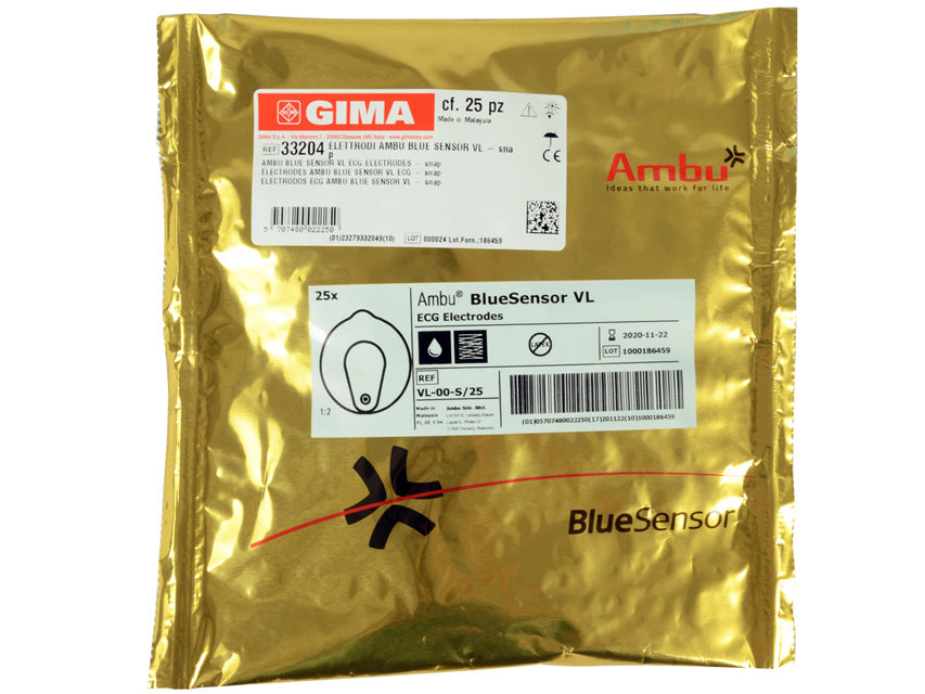 Elettrodi ECG Ambu Blue Sensor VL a bottone 72x68 mm - gel liquido - Conf.25 pz.