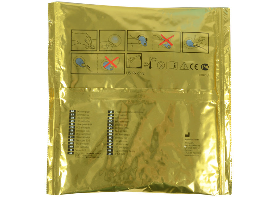 Elettrodi ECG Ambu Blue Sensor VL a bottone 72x68 mm - gel liquido - Conf.25 pz.