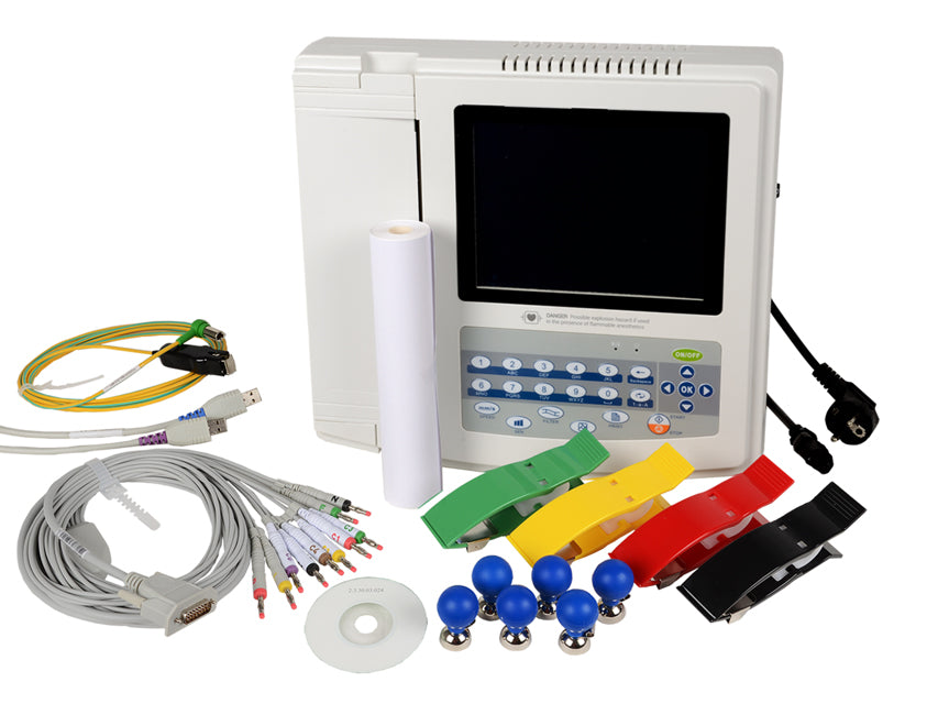 Ecg contec 1200g - 12 canali con display led a colori