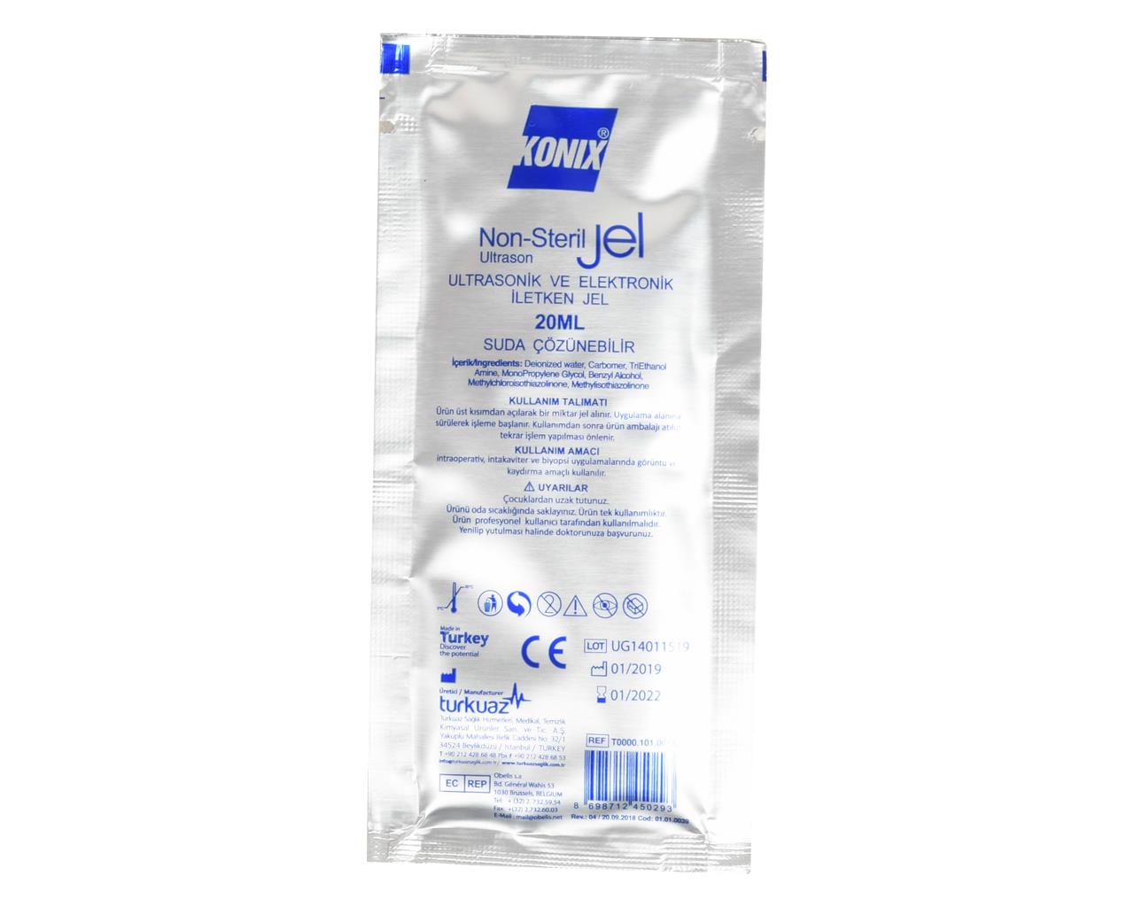 Gel ultrasuoni Konix trasparente bustina 20 ml - conf.1 pz.
