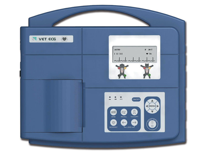 Ecg veterinario VE-100 - 1 canale elettrocardiografo 7 derivazioni, con batteria ricaricabile