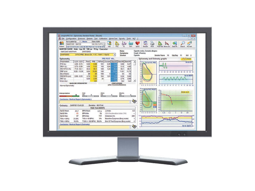 Spirometro Mir Spirolab con display a colori stampante e software + SpO2