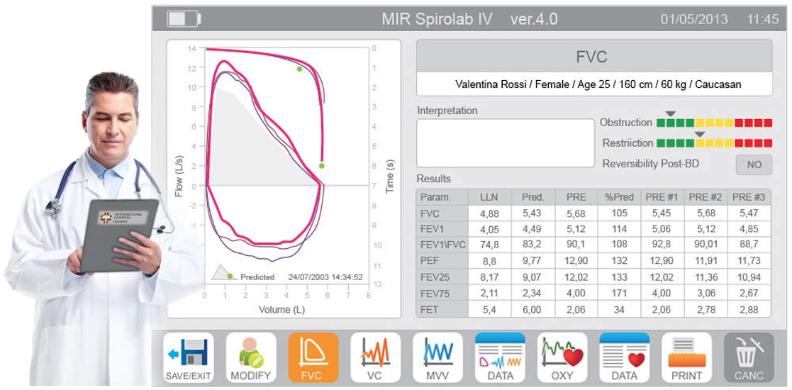 Spirometro Mir New Spirolab Touchscreen con software